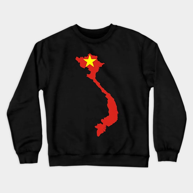 Vietnam Flag Map Crewneck Sweatshirt by Historia